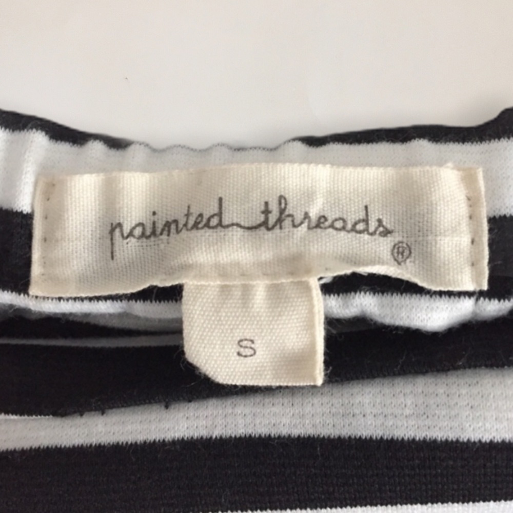 Striped High Waist Skirt A-Line Painted Threads S - Picture 8 of 8